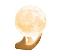 JYARZ Moon Night Light, PVC Ceramic Moon Lamp Holder, Decorative Moon Pendent Night Light, Touch Sensor Table Lamp, Decoration Lam for Studying in Bedrooms Desktop
