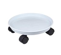JYARZ Plant Trolley Plant Caddy Universal Wheel Flower Pot Mobile Tray Water Collection Base Round Resin Flower Holder Plant Stand With Wheels(White,30cm)