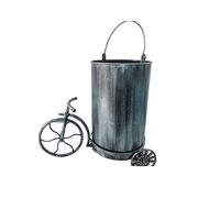JYARZ Waste Paper Bin Metal Trash Can Retro Bicycle Styling Waste Storage Bins For Bathroom Bedroom Home Office Kitchen Garbage Can for Home(Silver)