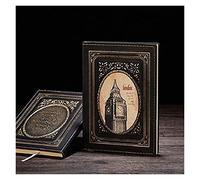 JYARZ Writing Notebook Notepad European Retro A5 Notebook Journal 100 Sheets Of 80g/m2 Paper 3D Three-dimensional Relief Big Ben Pattern Cover Life Planner Work Journal(B)