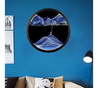 JYBBST 17.3" Moving Sand Art Decor, 360° Rotate Wall Mounted Moving Sand Art Picture,Round Glass Crafts Solid Wood Frame, Relaxing Mood Peaceful Piece Home Office Work Decor(D)