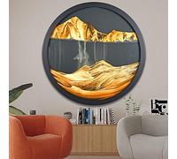 JYBBST 3D Dynamic Sand Art Liquid Motion, Round Glass