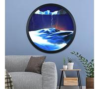JYBBST 3D Dynamic Sand Art Liquid Motion, Round Glass