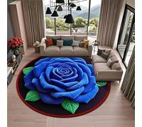 JYBBST Floral Diatomaceous Earth Floor Mat, 3D Flower Rugs Optical Illusion,Super Absorbent, Dual-Sided Non-Slip For Bedroom, Entryway, Or Vanity Area(E,120 * 120cm)