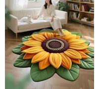 JYBBST Flower Shaped Rugs, 3D Flower-Shaped Diatomaceous Earth Floor Mat,Plush Floral Design For Bedroom Kitchen Bathroom Living Room(E,80 * 80cm)