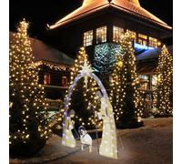 JYBBST Lighted Nativity Scene Set For Christmas Decoration, 5ft Outdoor Nativity Scene Christmas Decorations Outside With Led Lights,3D Glittered Standing Holiday Display For Outdoor, Indoor(Gold)