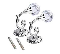 JYBNBBE 2Pc Crystal Curtain Hooks Curtain Buckle Wall Holdbacks Decorative Tiebacks Crystal Ball Hooks Holdback Tassel Wall Tie Hanger,Golden,4pcs,Silvery-4pcs,Silvery-4pcs
