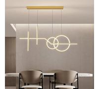 JYBNBBE 42W 3000-6000K Light 90Cm Long Table Chandelier Modern Led Lamp 2 Spotlights Hanging Lamp Simple Suspension Lighting for Living Room Foyer Kitchen Dining Room Bedroom/a/S,B-Tricolor Light