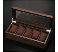 JYBNBBE 5-Slot Checkered wooden Watch Box, Retro Design Travel Watch Case, Multifunctional Watch Storage Box for Men