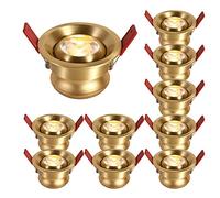 JYBNBBE 7W Brass Led Recessed Lights,3 Inch Baffle Trim,Cri95,All Copper Daylight Retrofit Downlight,Adjustable Angle 35° Eyeball Retrofit Spotlight Led Recessed Lighting10 Pcs-3,10 Pcs-4000K
