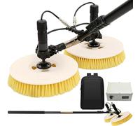 JYBNBBE Adjustable 11.5ft-24ft Solar Panel Cleaning Kit, Water Fed Pole Brush with Dual-Head for Efficient Window & Solar Cleaning, 5.5M Automatic Dual-Purpose Tool,Mains Electricity-3.5M