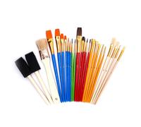 JYBNBBE Art Paint Brush Professional Artist Brush Set Sponge Craft Brush Value Pack Assorted Shapes Sizes 25 Pack for Watercolor Oil Acrylic Painting