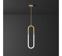 JYBNBBE Brass Chandelier LED Dimmable Home Pendent Lamp Modern Bedroom Bedside Ceiling Hanging Light Interior Living Room Hallway Suspended Lighting Fixture,H50cm
