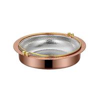 JYBNBBE Ceramic Cooking Pot,Small Copper Saucepans Japanese Sukiyaki Nabe Pot Shabu Shabu Hot Pot Pan 304 Stainless Steel Stockpot Pots (Gold 26cm)