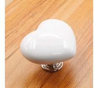 JYBNBBE Ceramic Knobs Ceramic Knobs Simple Set of 10 Heart-Shaped Ceramic Door Knobs Chic Cupboard Drawer Pull Handles Knobs,White