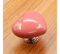 JYBNBBE Ceramic Knobs Ceramic Knobs Simple Set of 10 Heart-Shaped Ceramic Door Knobs Chic Cupboard Drawer Pull Handles Knobs,Pink