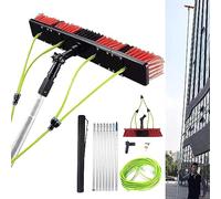JYBNBBE coping Water Fed Window Cleaning Pole with 50cm Brush Head - Perfect for Solar Panel Cleaning & StreakFree Shine - Efficient Photovoltaic Maintenance Tool,50cm Brush Head-10M Rod