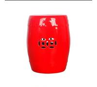 JYBNBBE Decorative Ceramic Garden Stool - Outdoor Solid Glazed Hollow Drum Shaped Side Table, Chinese Style, Simple Modern, Traditional, Asian, Living Room, Terrace, Balcony, Blue (Red normal)