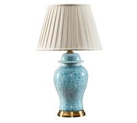 JYBNBBE Desk Lamp Ceramic Table Lamp Bedside Jingdezhen Glazed Study Reading Light For Bedroom Living Room Lamps For Home (Blue Dimmer switch)