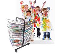 JYBNBBE Drying Rack - Sided Wire Drying Shelf, Mobile Metal Art Storage Rack, Classrooms Foldable Oil Painting Air Drying Rack, Sturdy Metal Art Rack, With 360-degree Universal W,50-layer