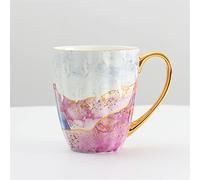 JYBNBBE European Bone China Mark Cup Breakfast Creative Girl Heart Tea Coffee Couple Ceramic Cup coffee cup (Black)
