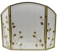 JYBNBBE Fireplace Screen Screen Fire Guard Fireplace Screen Decorative Large Gold Wrought Iron Fireplace Screen, 3 Panel Ornate Metal Standing Gate Decor Mesh,Baby Safe Fire Proof Fence Sp