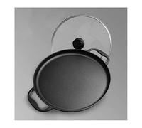 JYBNBBE Frying Pan Induction Pot with Glass Lid Accessories Cast Iron 35cm, Cookware for Pizza Pancake for Gas Induction & Electric Hobs Frying Pan
