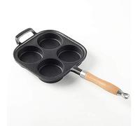 JYBNBBE Frying pan Non-Coated Thickened Cast Iron 4 Holes Frying Pan Egg Burger Maker Non-Stick Egg Meat Pie Mold Dumpling Cooking Pan Frying Pan