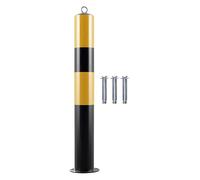 JYBNBBE Heavy Duty Yellow Steel Safety Bollard - 3"x23" Parking Barrier Post with Bolts, Durable Traffic Control Solution, Robust Outdoor Safety Barrier for High Visibility Protection (3x23in)