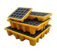 JYBNBBE Industrial Spill Containment Tray, Modular Sump Platform for Effective Drum Leak Prevention and Control,Yellow-140 L/130X68X30 CM