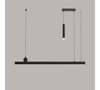 JYBNBBE Light Fixtures, Modern Dimmable Led Lighting for Kitchen Island, Linear Led Chandelier with Spotlights, Adjustable Hanging Led Light for Dining Table/B/120Cm52W,B-100Cm42W