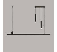 JYBNBBE Light Fixtures, Modern Dimmable Led Lighting for Kitchen Island, Linear Led Chandelier with Spotlights, Adjustable Hanging Led Light for Dining Table/B/120Cm52W,B-120Cm52W