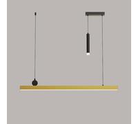 JYBNBBE Light Fixtures, Modern Dimmable Led Lighting for Kitchen Island, Linear Led Chandelier with Spotlights, Adjustable Hanging Led Light for Dining Table/B/120Cm52W,A-100Cm42W