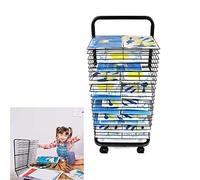 JYBNBBE Metal Art Drying Rack - Artwork Storage Display Rack, Mobile Metal Art Storage Rack, With Wheels Art Drying Rack, Removable Shelves, Kids Art Organizer Stack Rack,20-layer