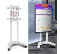 JYBNBBE Mobile TV Cart on Wheels - TV Floor Stand - Portable Floor TV Stand Holds, Horizontal and Vertical Screen Rotating Display Stand, for 32-60 Inch LED Flat Screen, Up To 10,B