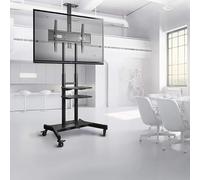 JYBNBBE Mobile TV Cart Stand With Wheels - LCD TV Frame Floor Stand - Portable TV Floor Stand, Fits 32 To 75 Inch LCD LED Plasma Flat Screens With Storage Shelves