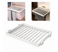 JYBNBBE Multi-Functional Aluminum Alloy Pull-Out Trousers Rack for Built-in Wardrobe Max Load 30kg Adjustable Width 61-66cm Space-Saving Drying Rack for Laundry Organization W:,D 54cm -W 56-61cm