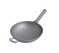 JYBNBBE Non-Rusting and Uncoated Wok, Healthy, Lightweight, Multifunctional Non-Stick Pan, Easy to Clean, Corrosion-Resistant Round Bottom Wok,A,40CM (B 30CM)
