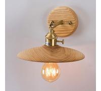 JYBNBBE Nordic Wood Wall Sconce Adjustable Brass Wall Light Modern Solid Wood Wall Lamp with Switch On/Off, Retro Vintage Indoor Wall Lighting Fixture E27 Hardwired Ash Wood Wall,Wood