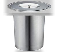 JYBNBBE Outdoor Flip-Top Trash Can, Built-in Waste Container on The Desktop is Sturdy and Durable, Kitchen Cabinet-Type Hidden Garbage Chute with Cover for Office