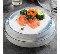 JYBNBBE Personalized Ceramic Smoking Plates Creative Dry Ice Dinnerware Molecular Cuisine Sushi Dish Hot Pot Buffet Tableware Fatty Beef Plate,S