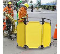 JYBNBBE Portable Retractable Traffic Barricade - Expandable Roadblock for Driveway Safety, Event Management & Construction - Durable, Easy-to-Use Traffic Control Solution,Yellow-6 panel