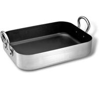 JYBNBBE Rectangular Aluminum Roasting Pan - Non-Stick Grill Pan for All Your Roasting Needs - Double Handle for Easy Handling - Heavy-Duty and Deep-Sided Turkey Roaster - Suitable for Fish, Chicken
