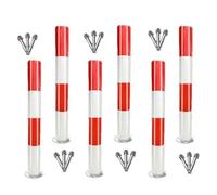 JYBNBBE Safety Bollard Post Parking Barrier, 2 4 6 Packs Traffic Delineator Posts with Expansion Bolts & Reflective Collars for Driveway/Streets/Schools/Front of Buildings, Steel,6packs-60cm/23.6"