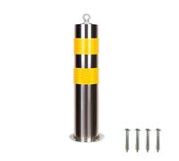 JYBNBBE Safety Bollard with Anchor Bolts, 12cm/5 in Diameter Steel Pipe Safety Post, Bolt Down Bollard, with Reflective Tape for Construction and Traffic-Sensitive Areas,50cm