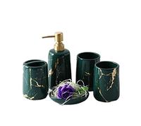 JYBNBBE Soap Dispensers Soap Dispenser Set, Bathroom Supplies, Ceramic Mouthwash Cup, Toothbrush Holder, Soap Dispenser, Soap Dish, Five-piece Set,B