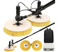 JYBNBBE Solar Panel Cleaning Brush Kit with Adjustable Length and Automatic Rotary Head for Efficient Outdoor Maintenance,Mains Electricity-3.5m/11.4ft