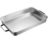 JYBNBBE Stainless Steel Korean Roasting Pan with Double Handle - Versatile Deep Tray for Turkey, Chicken, Seafood, and More - Available in 3 Sizes