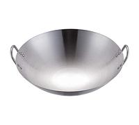 JYBNBBE Steel Wok Pan, Round Bottom Authentic Hand Hammered Woks and Stir Fry Pans Stainless Steel Wok Pan, Only for Gas Stove, Various Sizes,50cm/20 inch