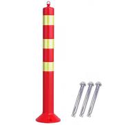 JYBNBBE Traffic Delineator Post Delineator Safety Cone Post Red Delineator Post with Chain Hook, 80cm Tall Plastic PU Street Cones for Parks/Garden Pathways Crowd Control, Night,1 Pack